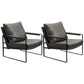 Upholstered Lounge Chair Arms Included Chair for Living Room Microfiber Leather Gray 2 Piece Set Clearhalo 'Accent Chairs' 'accent_chairs' 'Chairs & Seating' 'furn' 'furn_accent_chairs' 'Furniture' 'Living Room Furniture' 6376956