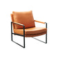 Upholstered Lounge Chair Arms Included Chair for Living Room Microfiber Leather Orange 1 Piece Clearhalo 'Accent Chairs' 'accent_chairs' 'Chairs & Seating' 'furn' 'furn_accent_chairs' 'Furniture' 'Living Room Furniture' 6376958