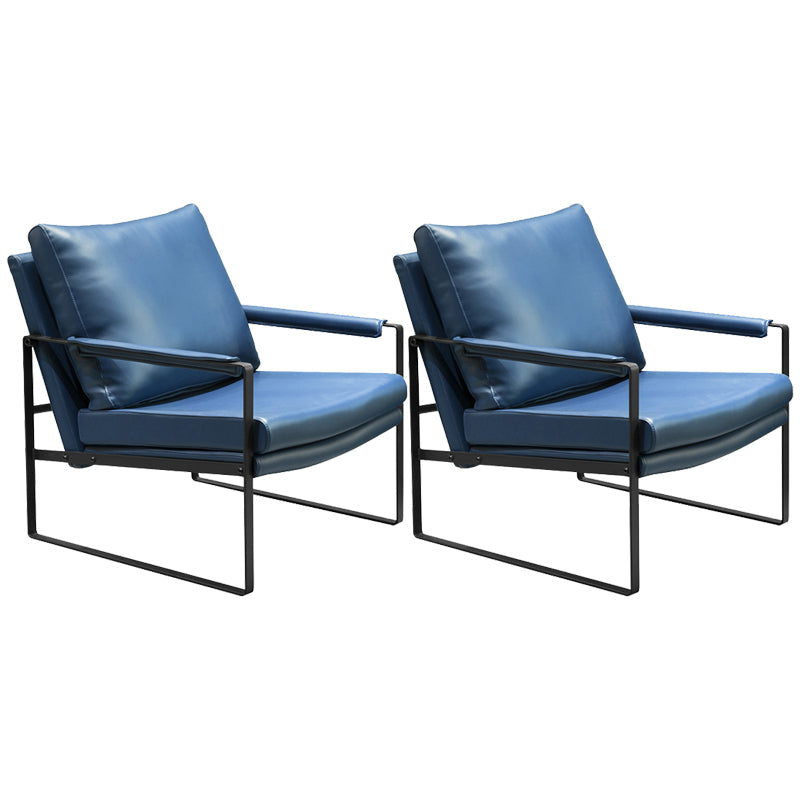 Upholstered Lounge Chair Arms Included Chair for Living Room Microfiber Leather Blue 2 Piece Set Clearhalo 'Accent Chairs' 'accent_chairs' 'Chairs & Seating' 'furn' 'furn_accent_chairs' 'Furniture' 'Living Room Furniture' 6376964