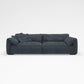 Contemporary Living Room Faux Leather Pillow Top Arm Cushions Settee