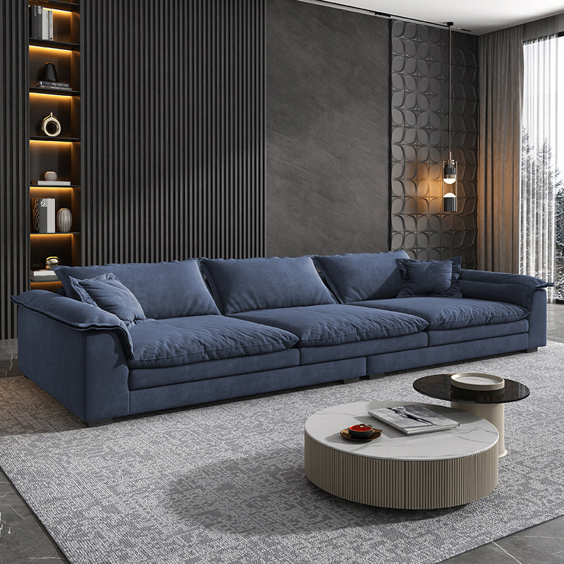 Modern Living Room Flared Arm Sofa with 3 Pillows Standard Seating