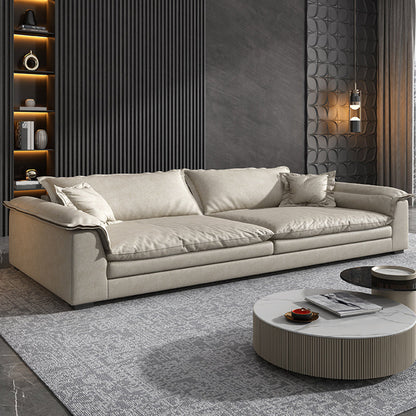 Modern Living Room Flared Arm Sofa with 3 Pillows Standard Seating