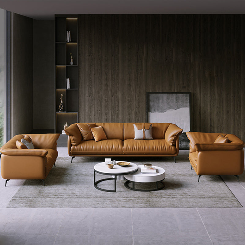 Coussins de salon en cuir authentique moderne