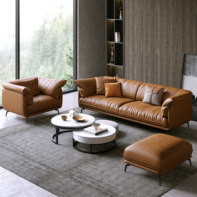 Coussins de salon en cuir authentique moderne