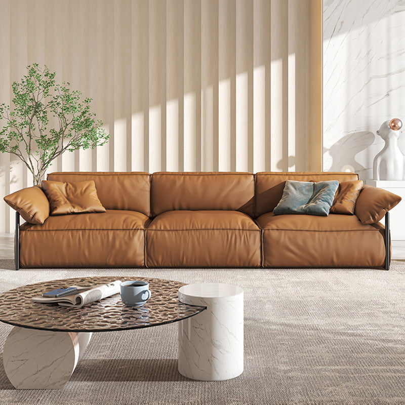 Zeitgenössisches echtes Leder Wohnzimmer Kissen Top Arm Kissen Sofa