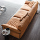 Contemporary Genuine Leather Living Room Pillow Top Arm Cushions Sofa