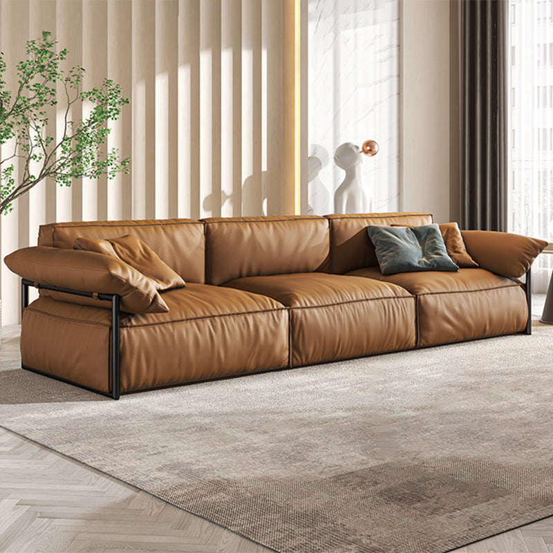 Zeitgenössisches echtes Leder Wohnzimmer Kissen Top Arm Kissen Sofa
