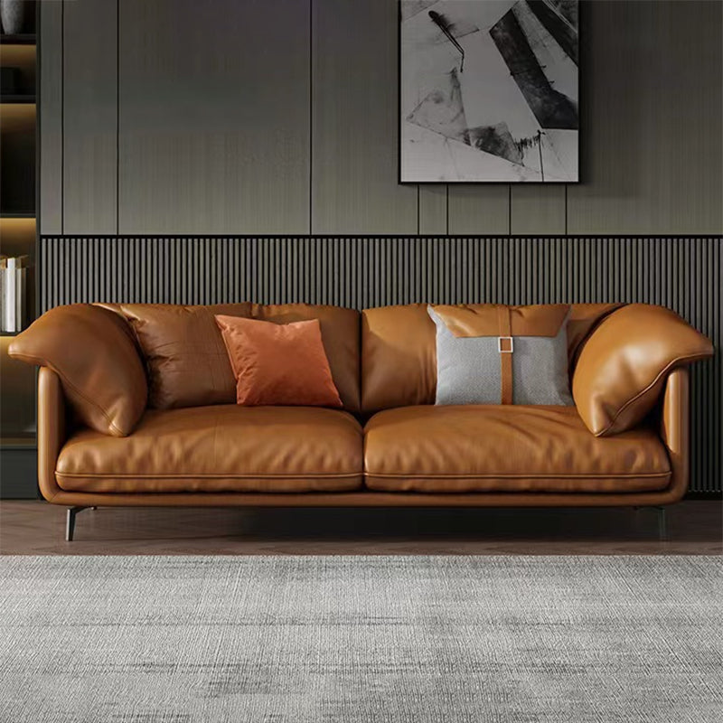 Asiento de cojines de almohada de almohada de la sala de estar de cuero genuino contemporánea asientos