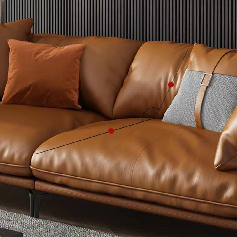 Asiento de cojines de almohada de almohada de la sala de estar de cuero genuino contemporánea asientos