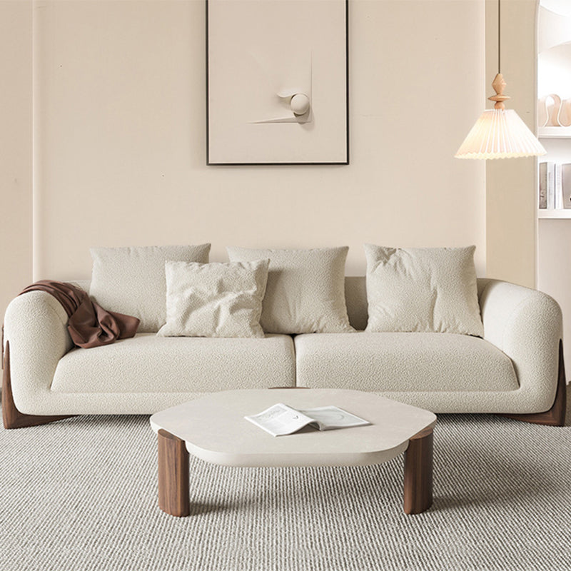 Contemporary Sofa Stationary Fabric Living Room Tuxedo Arm Seating 87"L x 38"W x 27"H Walnut Sponge Clearhalo 'furn' 'furn_sofas' 'Furniture' 'Living Room Furniture' 'Sofa' 'sofas' 6377125