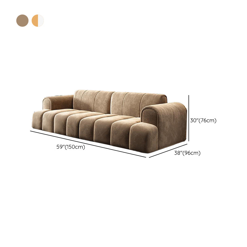 Contemporary Stationary Cushions Recessed Arm Living Room Settee Clearhalo 'furn' 'furn_sofas' 'Furniture' 'Living Room Furniture' 'Sofa' 'sofas' 6377161