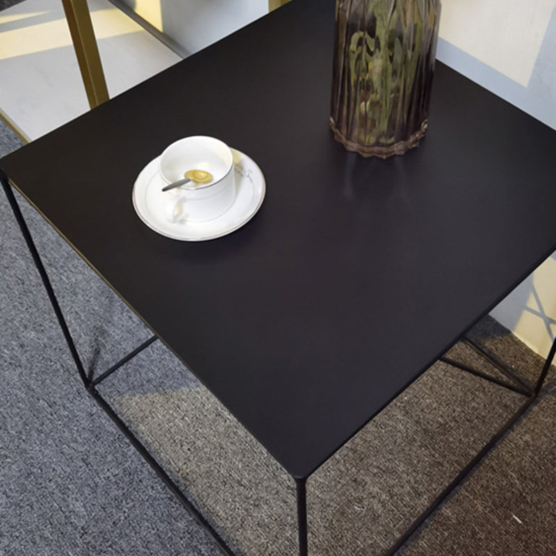 メタルスクエアトップサイドテーブル19.68 "雑誌ホルダー付きの背の高いフレームベースエンドテーブル