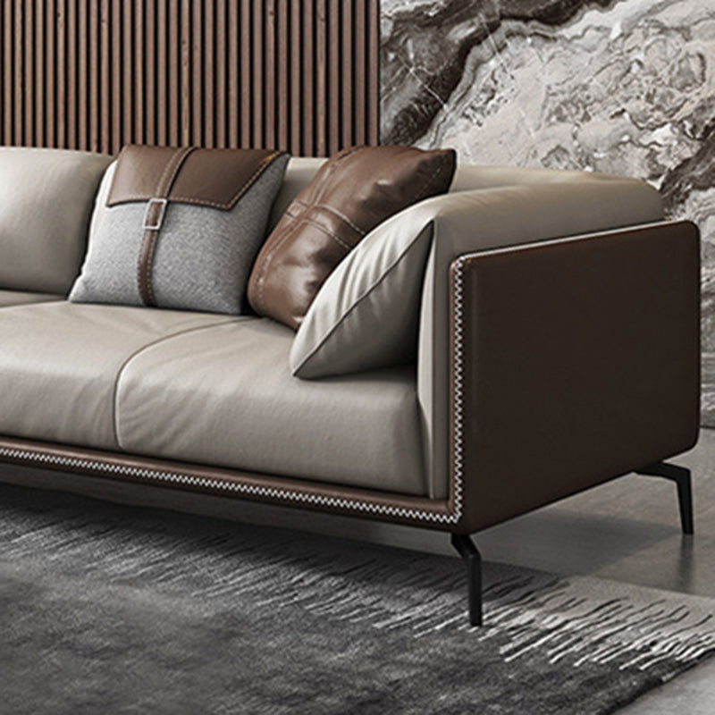 Salon stationnaire contemporain authentique coussin de haut en cuir coussins