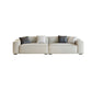 Contemporary Stationary Faux Leather Sofa Living Room Square Arm Cushions Sofa