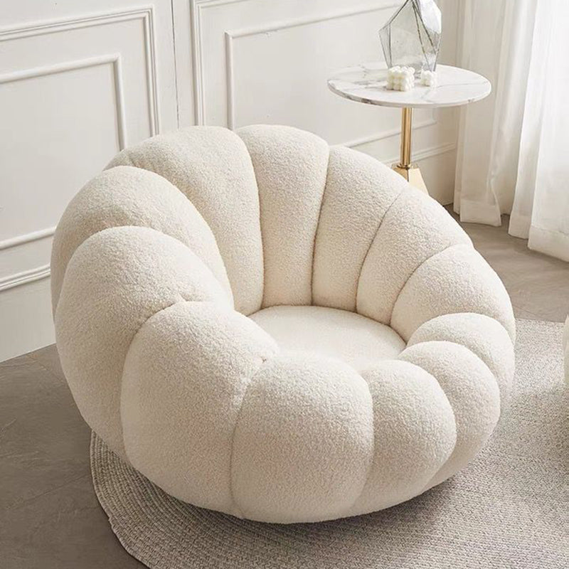 Beige Wool Stationary Sofa 27.55" High Sloped Arm Sofa for Living Room 39''L x37"W x 28"H Wool Clearhalo 'furn' 'furn_sofas' 'Furniture' 'Living Room Furniture' 'Sofa' 'sofas' 6377235