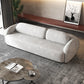 Contemporary Stationary Faux Leather Living Room Seating Tuxedo Arm Cushions Sofa