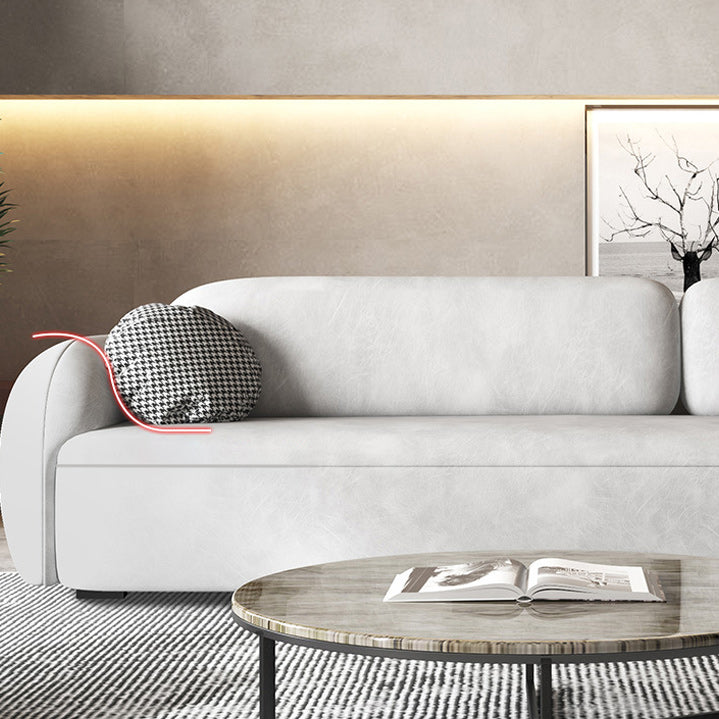 Zeitgenössischer stationärer Kunstleder Wohnzimmer Sitzplatz Smoking Armkissen Sofa