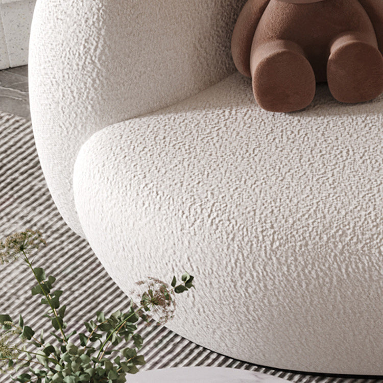 リビングルームのための現代の白いウール湾曲したソファの傾斜腕ソファ