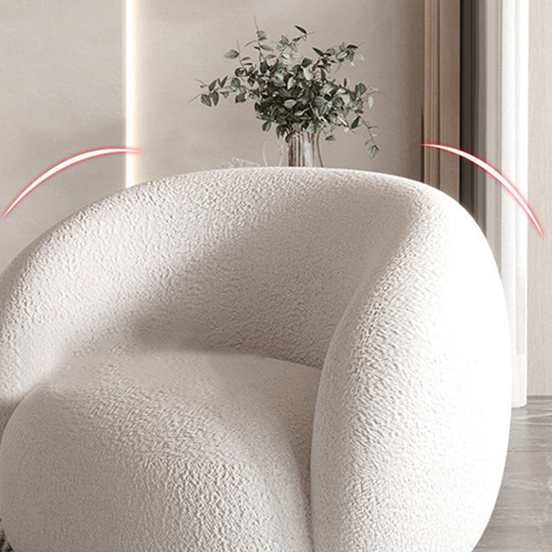 リビングルームのための現代の白いウール湾曲したソファの傾斜腕ソファ