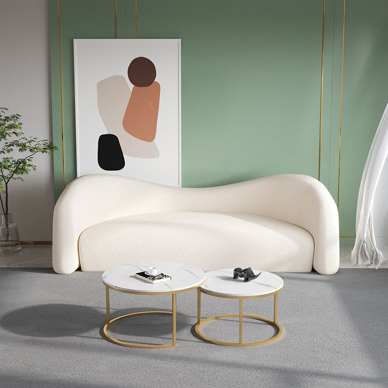 Blanc Contemporain Sofa Sofa Tissa Tissu en pente SOFA CURVE