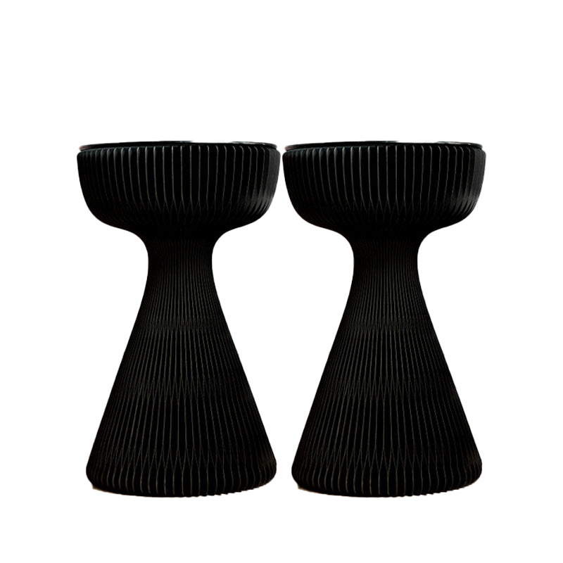 21.25" Tall Kraft Paper Pedestal End Table Round Glass Top Side Table Black Gray 2 Clearhalo 'Coffee & Accent Tables' 'End & Side Tables' 'end_side_tables' 'furn' 'furn_end_side_tables' 'Furniture' 'Living Room Furniture' 6377378