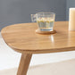 Solid Wood Top Side Table 17.12" Tall Abstract Base End Table