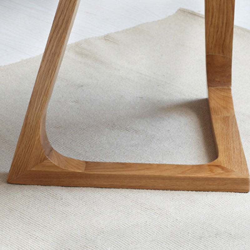 Solid Wood Top Side Table 17.12" Tall Abstract Base End Table