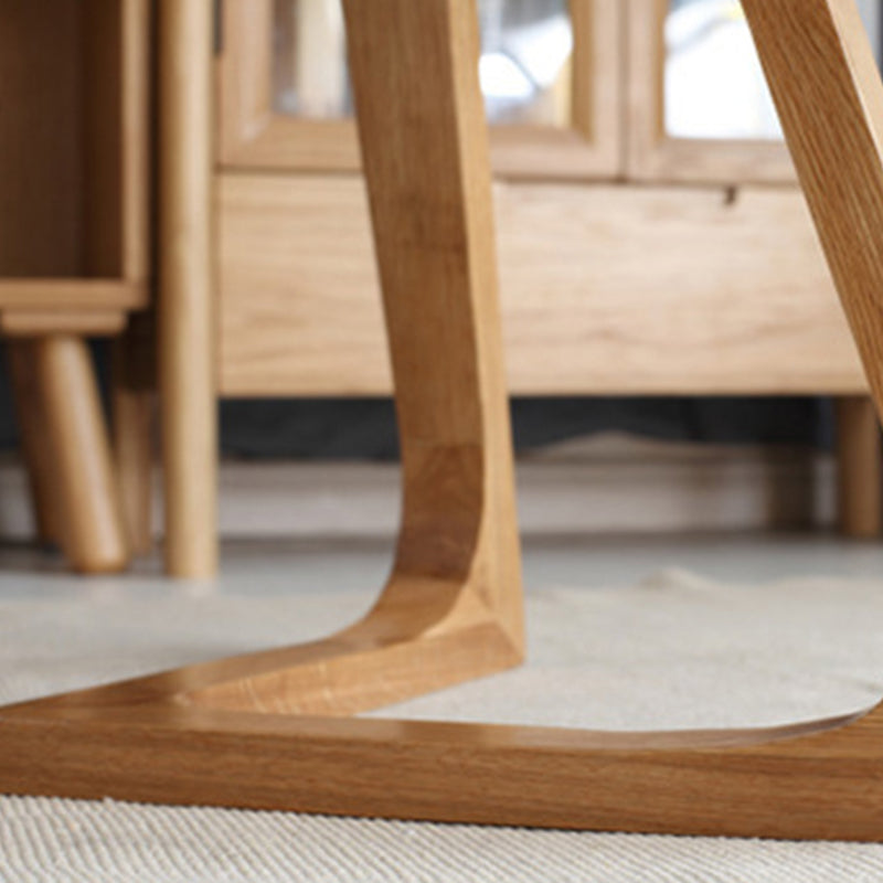 Solid Wood Top Side Table 17.12" Tall Abstract Base End Table