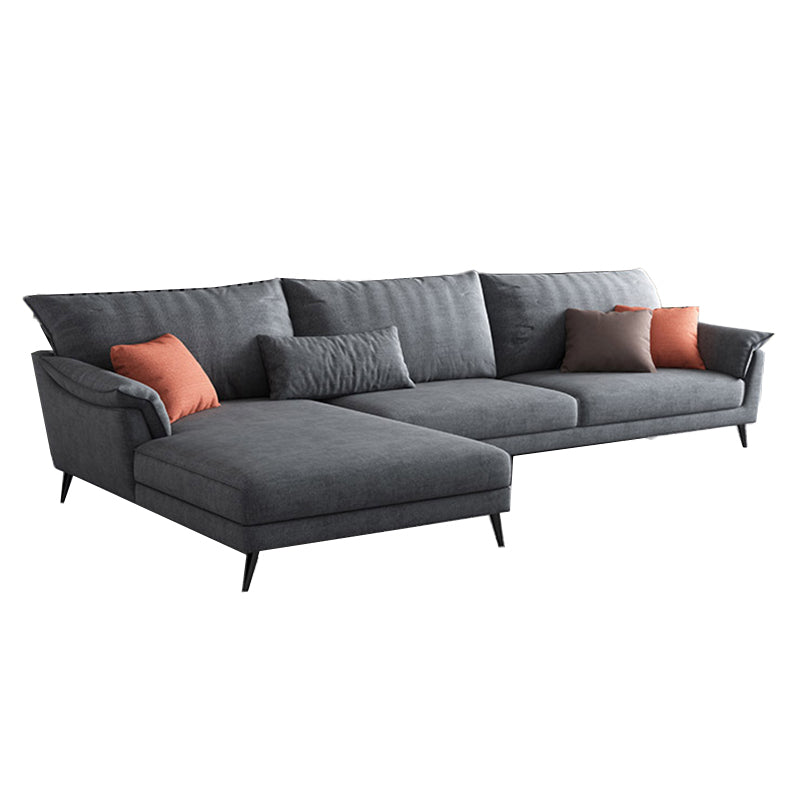 36"H Contemporary Sectional Sofa Fabric Grey Sectionals with Bostol Pillows 118"L x 67"W x 37"H Left Clearhalo 'furn' 'furn_sectionals' 'Furniture' 'Living Room Furniture' 'Sectionals' 6377554