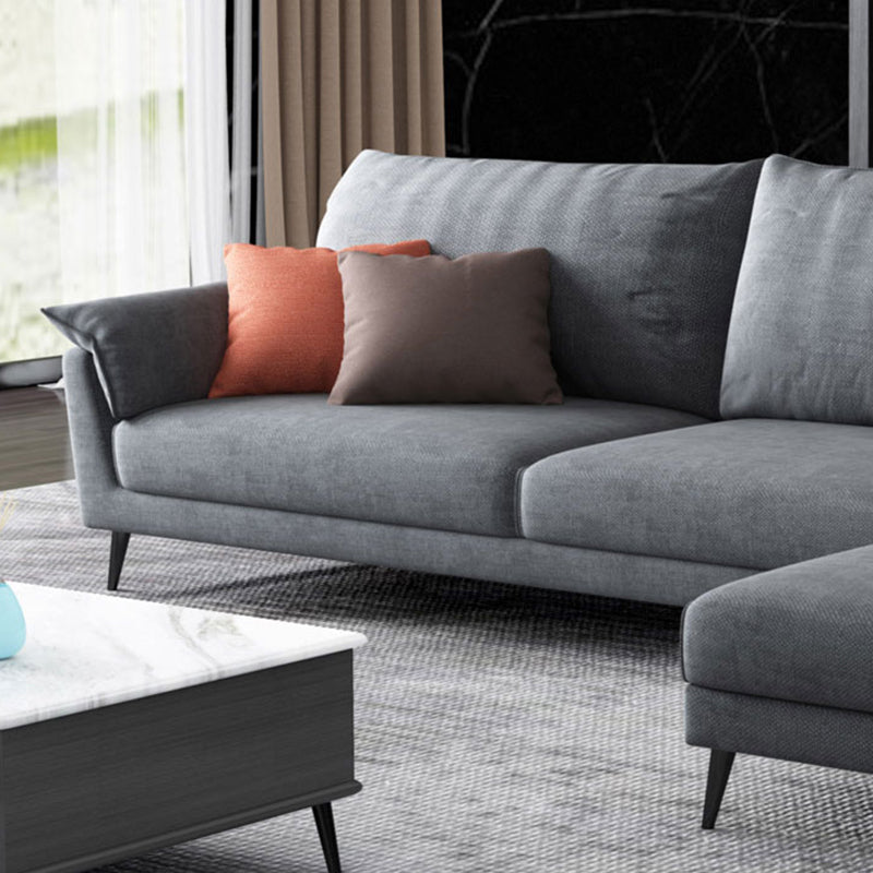 36"H Contemporary Sectional Sofa Fabric Grey Sectionals with Bostol Pillows Clearhalo 'furn' 'furn_sectionals' 'Furniture' 'Living Room Furniture' 'Sectionals' 6377556