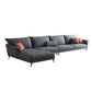 36"H Contemporary Sectional Sofa Fabric Grey Sectionals with Bostol Pillows 154"L x 67"W x 37"H Left Clearhalo 'furn' 'furn_sectionals' 'Furniture' 'Living Room Furniture' 'Sectionals' 6377561