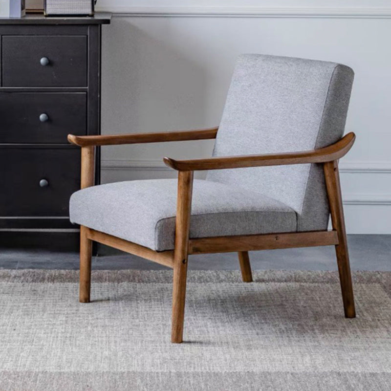Arms Included Accent Arm Chair Solid Wood Frame Chair, 28.74" Wide Grey Linen 1 Piece Clearhalo 'Accent Chairs' 'accent_chairs' 'Chairs & Seating' 'furn' 'furn_accent_chairs' 'Furniture' 'Living Room Furniture' 6377570