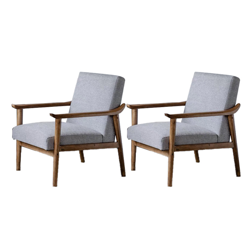Arms Included Accent Arm Chair Solid Wood Frame Chair, 28.74" Wide Grey Linen 2 Piece Set Clearhalo 'Accent Chairs' 'accent_chairs' 'Chairs & Seating' 'furn' 'furn_accent_chairs' 'Furniture' 'Living Room Furniture' 6377571