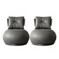 Faux Leather Parsons Chair Armless Chair with Pillow Back, 32.28" Wide Grey Faux Leather 2 Piece Set Clearhalo 'Accent Chairs' 'accent_chairs' 'Chairs & Seating' 'furn' 'furn_accent_chairs' 'Furniture' 'Living Room Furniture' 6377608