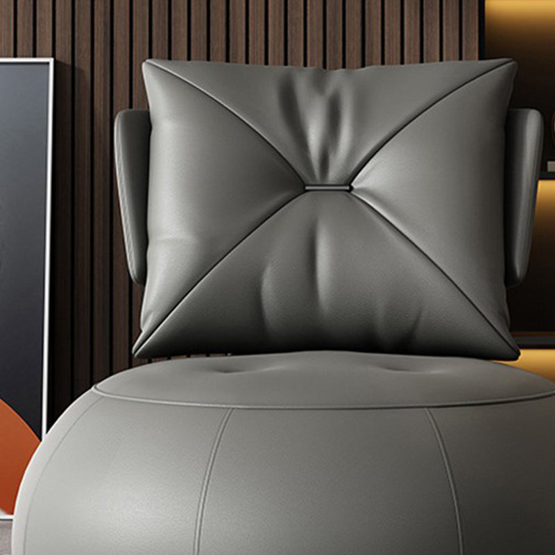 Faux Leather Parsons Chair Armless Chair with Pillow Back, 32.28" Wide Clearhalo 'Accent Chairs' 'accent_chairs' 'Chairs & Seating' 'furn' 'furn_accent_chairs' 'Furniture' 'Living Room Furniture' 6377613