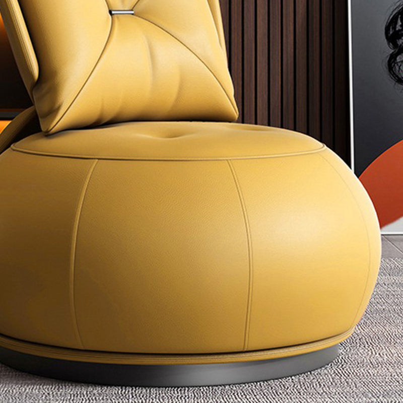 Faux Leather Parsons Chair Armless Chair with Pillow Back, 32.28" Wide Clearhalo 'Accent Chairs' 'accent_chairs' 'Chairs & Seating' 'furn' 'furn_accent_chairs' 'Furniture' 'Living Room Furniture' 6377615