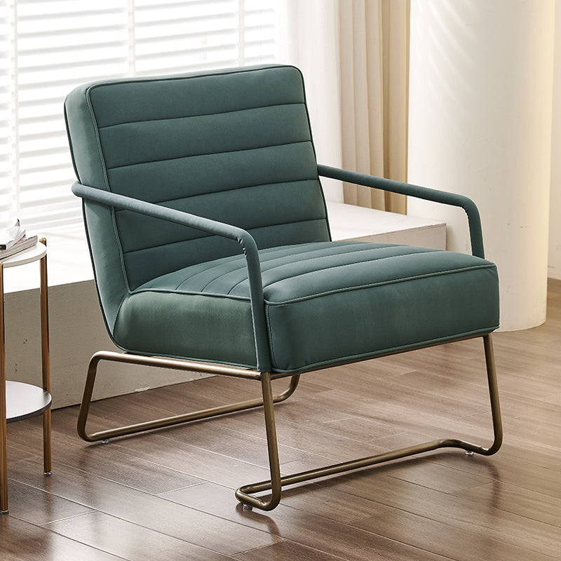 Arms Included Lounge Chair Living Room Chair with Gold Tone Legs Green 1 Piece Clearhalo 'Accent Chairs' 'accent_chairs' 'Chairs & Seating' 'furn' 'furn_accent_chairs' 'Furniture' 'Living Room Furniture' 6377623