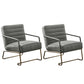 Arms Included Lounge Chair Living Room Chair with Gold Tone Legs Grey 2 Piece Set Clearhalo 'Accent Chairs' 'accent_chairs' 'Chairs & Seating' 'furn' 'furn_accent_chairs' 'Furniture' 'Living Room Furniture' 6377625