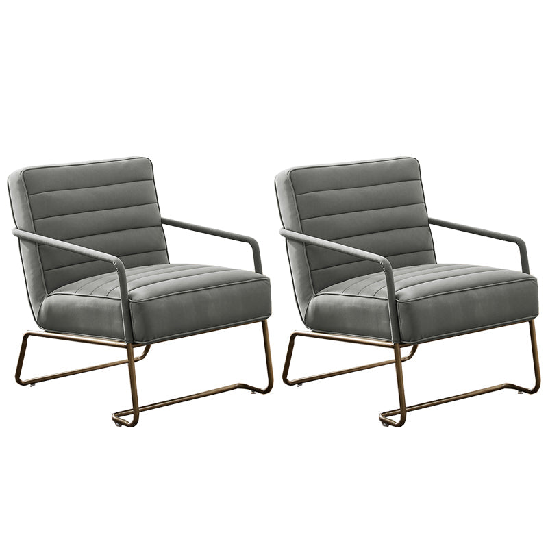 Arms Included Lounge Chair Living Room Chair with Gold Tone Legs Grey 2 Piece Set Clearhalo 'Accent Chairs' 'accent_chairs' 'Chairs & Seating' 'furn' 'furn_accent_chairs' 'Furniture' 'Living Room Furniture' 6377625