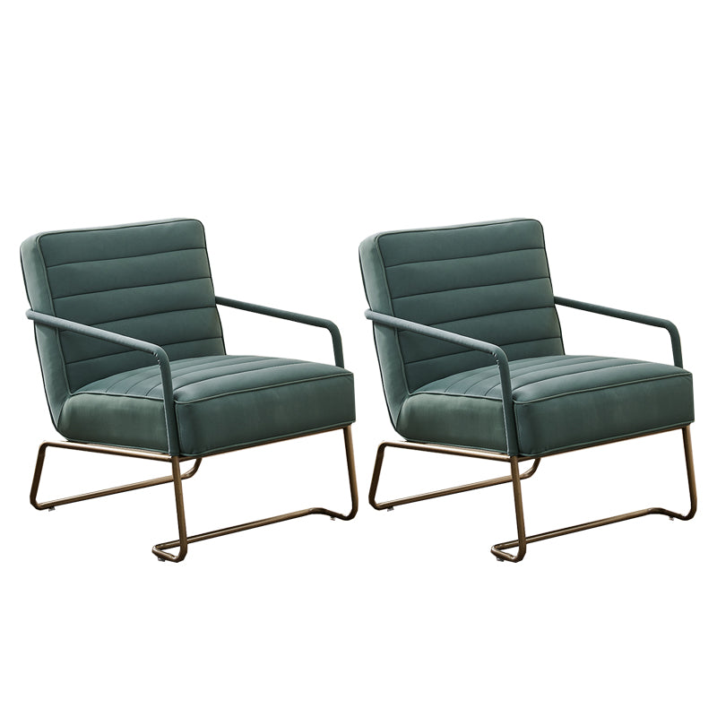 Arms Included Lounge Chair Living Room Chair with Gold Tone Legs Green 2 Piece Set Clearhalo 'Accent Chairs' 'accent_chairs' 'Chairs & Seating' 'furn' 'furn_accent_chairs' 'Furniture' 'Living Room Furniture' 6377626