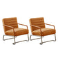 Arms Included Lounge Chair Living Room Chair with Gold Tone Legs Orange 2 Piece Set Clearhalo 'Accent Chairs' 'accent_chairs' 'Chairs & Seating' 'furn' 'furn_accent_chairs' 'Furniture' 'Living Room Furniture' 6377628