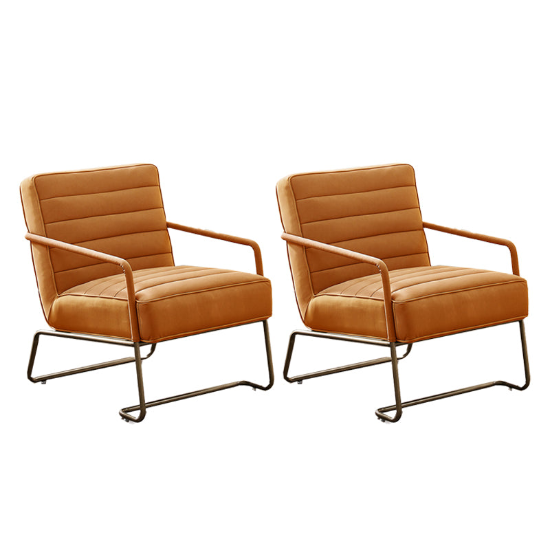 Arms Included Lounge Chair Living Room Chair with Gold Tone Legs Orange 2 Piece Set Clearhalo 'Accent Chairs' 'accent_chairs' 'Chairs & Seating' 'furn' 'furn_accent_chairs' 'Furniture' 'Living Room Furniture' 6377628