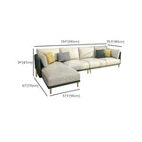 66" Wide Glam Sectional Sofa Leather L-Shape Stain-Resistant Sectionals