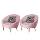 Basic Four Leg Balloon Chair Living Room Chair with Gold Tone Legs Pink Flannel 2 Piece Set Clearhalo 'Accent Chairs' 'accent_chairs' 'Chairs & Seating' 'furn' 'furn_accent_chairs' 'Furniture' 'Living Room Furniture' 6377679