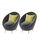 Basic Four Leg Balloon Chair Living Room Chair with Gold Tone Legs Dark Gray Flannel 2 Piece Set Clearhalo 'Accent Chairs' 'accent_chairs' 'Chairs & Seating' 'furn' 'furn_accent_chairs' 'Furniture' 'Living Room Furniture' 6377683