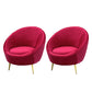 Basic Four Leg Balloon Chair Living Room Chair with Gold Tone Legs Red Flannel 2 Piece Set Clearhalo 'Accent Chairs' 'accent_chairs' 'Chairs & Seating' 'furn' 'furn_accent_chairs' 'Furniture' 'Living Room Furniture' 6377684