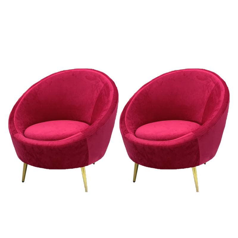 Basic Four Leg Balloon Chair Living Room Chair with Gold Tone Legs Red Flannel 2 Piece Set Clearhalo 'Accent Chairs' 'accent_chairs' 'Chairs & Seating' 'furn' 'furn_accent_chairs' 'Furniture' 'Living Room Furniture' 6377684