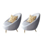 Basic Four Leg Balloon Chair Living Room Chair with Gold Tone Legs Light Gray Flannel 2 Piece Set Clearhalo 'Accent Chairs' 'accent_chairs' 'Chairs & Seating' 'furn' 'furn_accent_chairs' 'Furniture' 'Living Room Furniture' 6377688