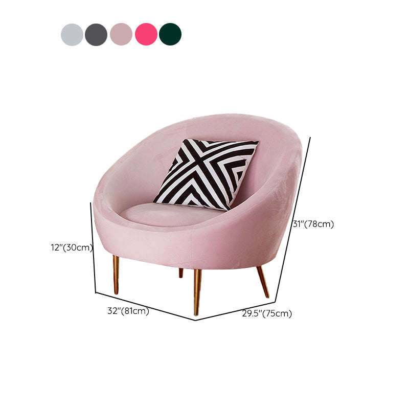 Basic Four Leg Balloon Chair Living Room Chair with Gold Tone Legs Clearhalo 'Accent Chairs' 'accent_chairs' 'Chairs & Seating' 'furn' 'furn_accent_chairs' 'Furniture' 'Living Room Furniture' 6377689