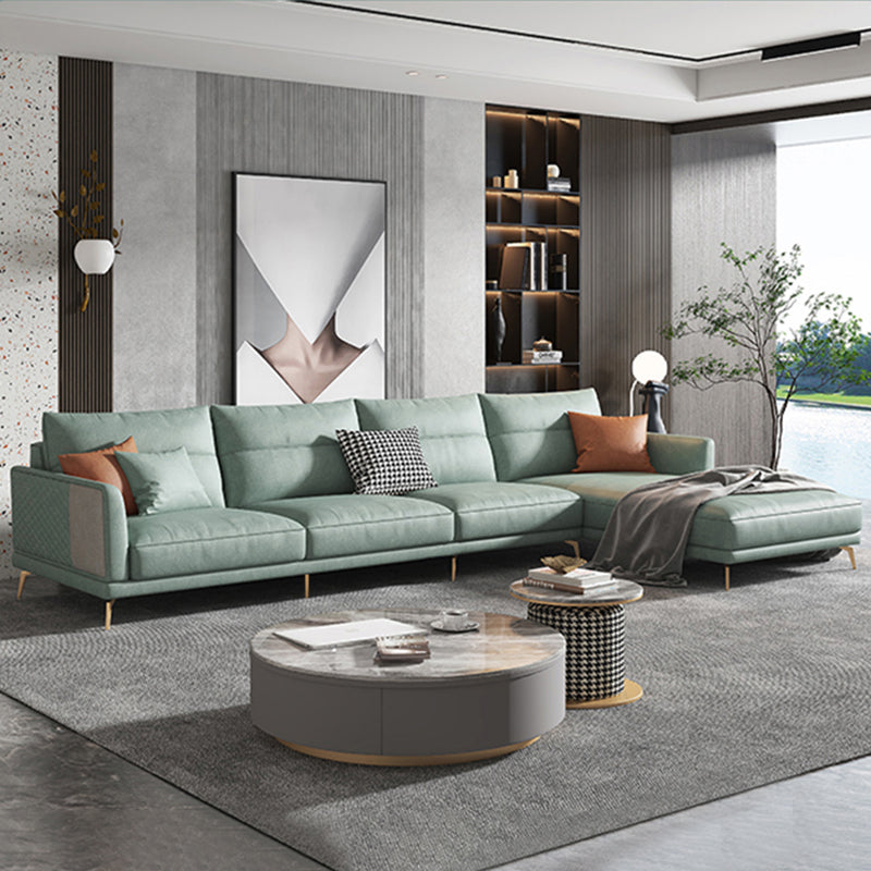 68 "" de large glamour canapé en cuir en cuir en L sectionnelles de dos